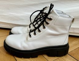 Timberland Sky White Leather Lace Up Chunky Platform Combat