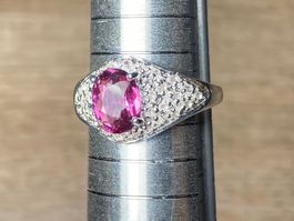 Rhodolith + Saphir Ring 💎✨ Silber 925 vergoldet S91