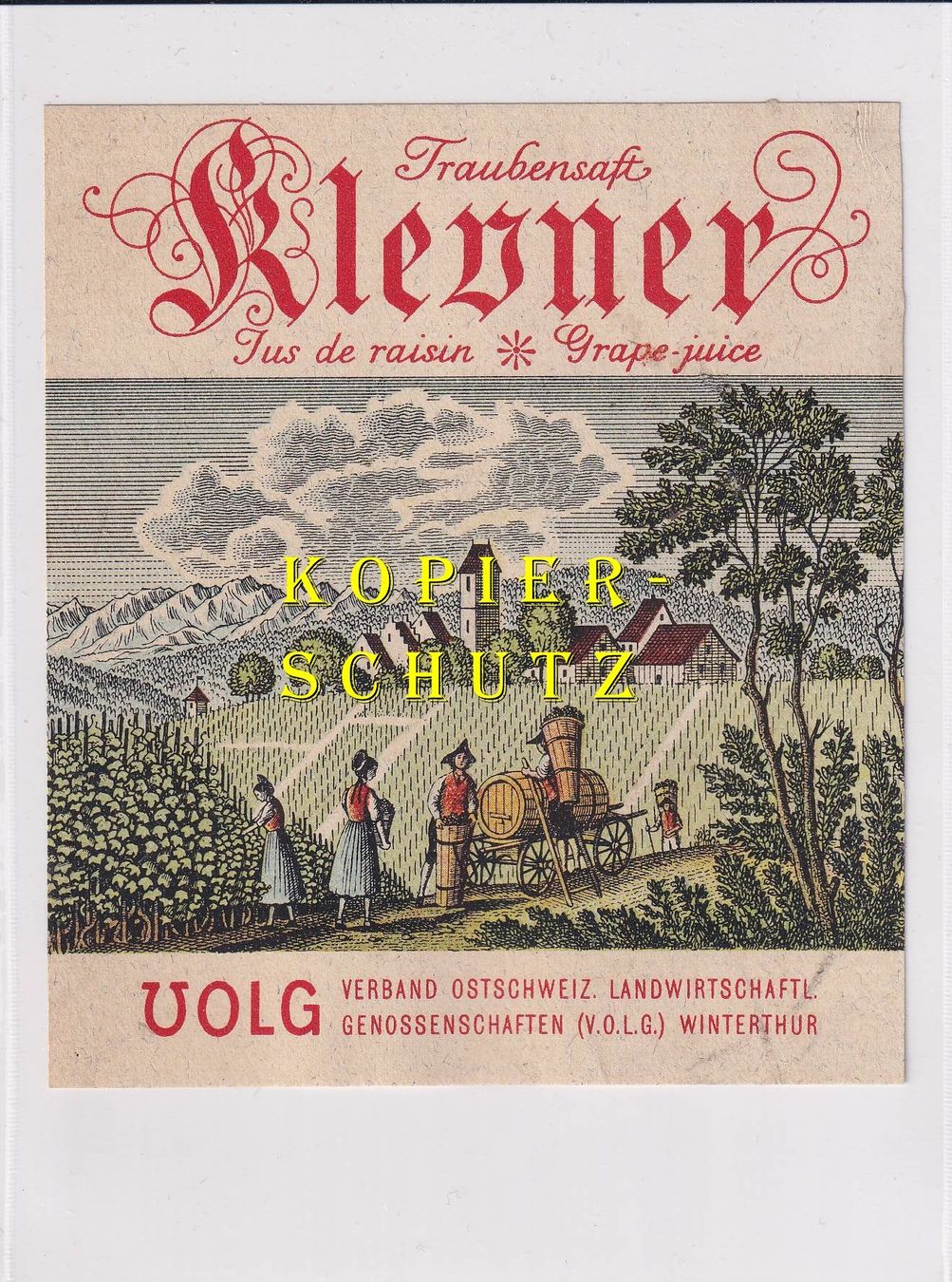 Carta: Etikette - Klevner (Traubensaft) /bd – Usato da Hombrechtikon venduto da Rudolf07