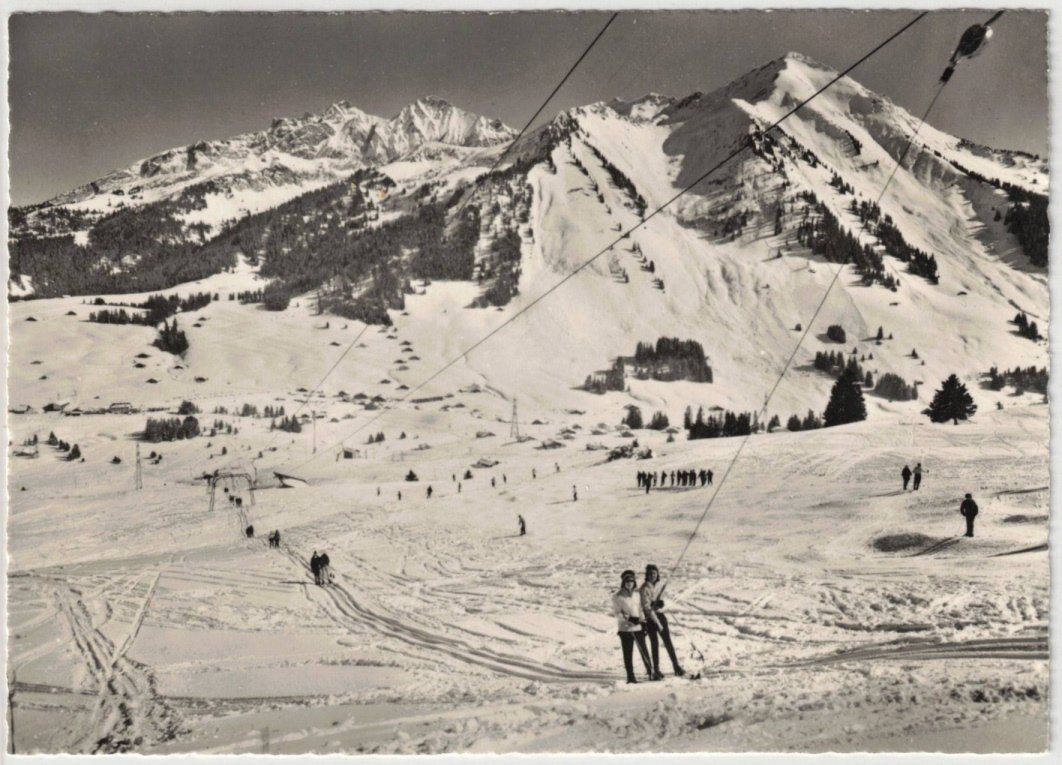 Ansichtskarten: Col des Mosses - Skilift mit Pic Chaussy – Gebraucht aus Binningen von Mountainrider