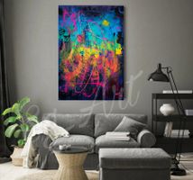 Acrylbild colorful bunt Gemälde Kunst Neu Unikat