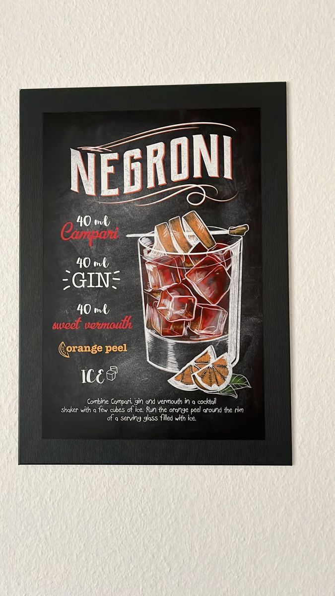 Poster & Bilder: Displate Negroni Rezept – Gebraucht aus Spreitenbach von bra_rh7n