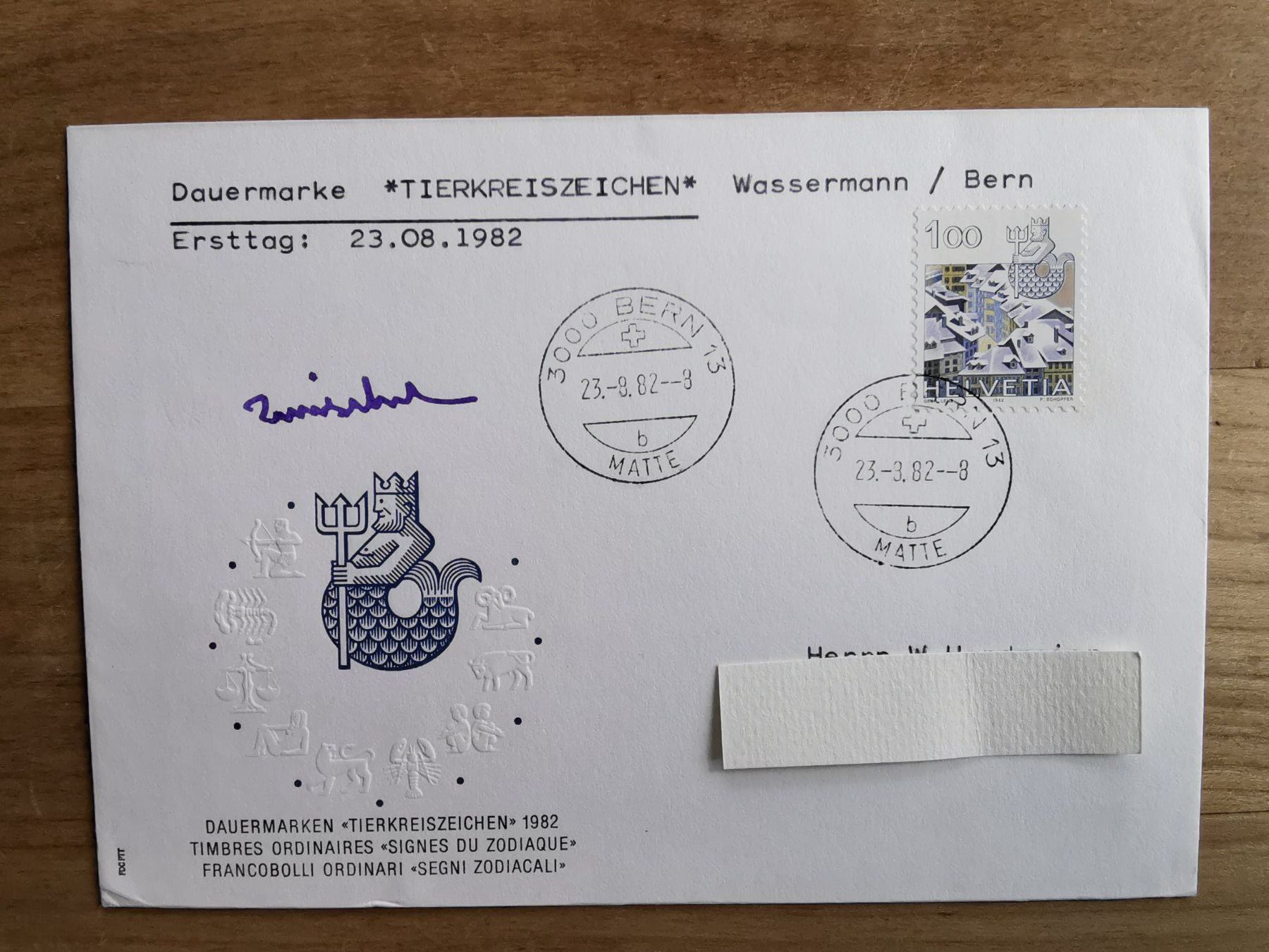 Tutti i francobolli: Ersttag   Dauermarken  Tierkreiszeichen  Autogramm  Schopfer – Usato da Rheineck venduto da kat_7gld