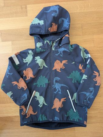 Kinder Softshelljacke H&M Grösse 110 Dino Muster dunkelblau
