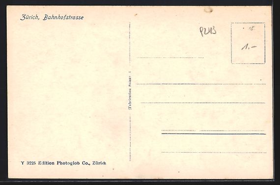 Cartoline postali: Zürich, Bahnhofstrasse mit Strassenbahn – Usato da Berlin venduto da bartko-reher 1