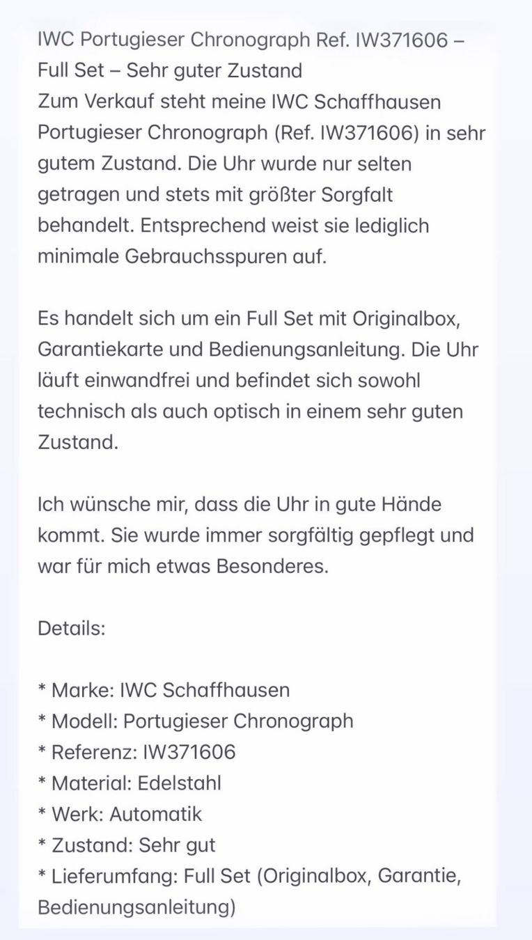 IWC Orologi: IWC Schaffhausen Portugieser – Nuovo (secondo la descrizione) da Rümlang venduto da ohsnapiiitzme2 2