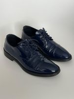 Marc Cain marineblauen Oxford-Schuh aus Lackleder, Grösse 37