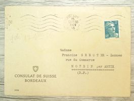 TR69 Enveloppe + Timbre France 1945