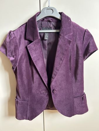 Purple Velvet Bolero Jacket, Size 38