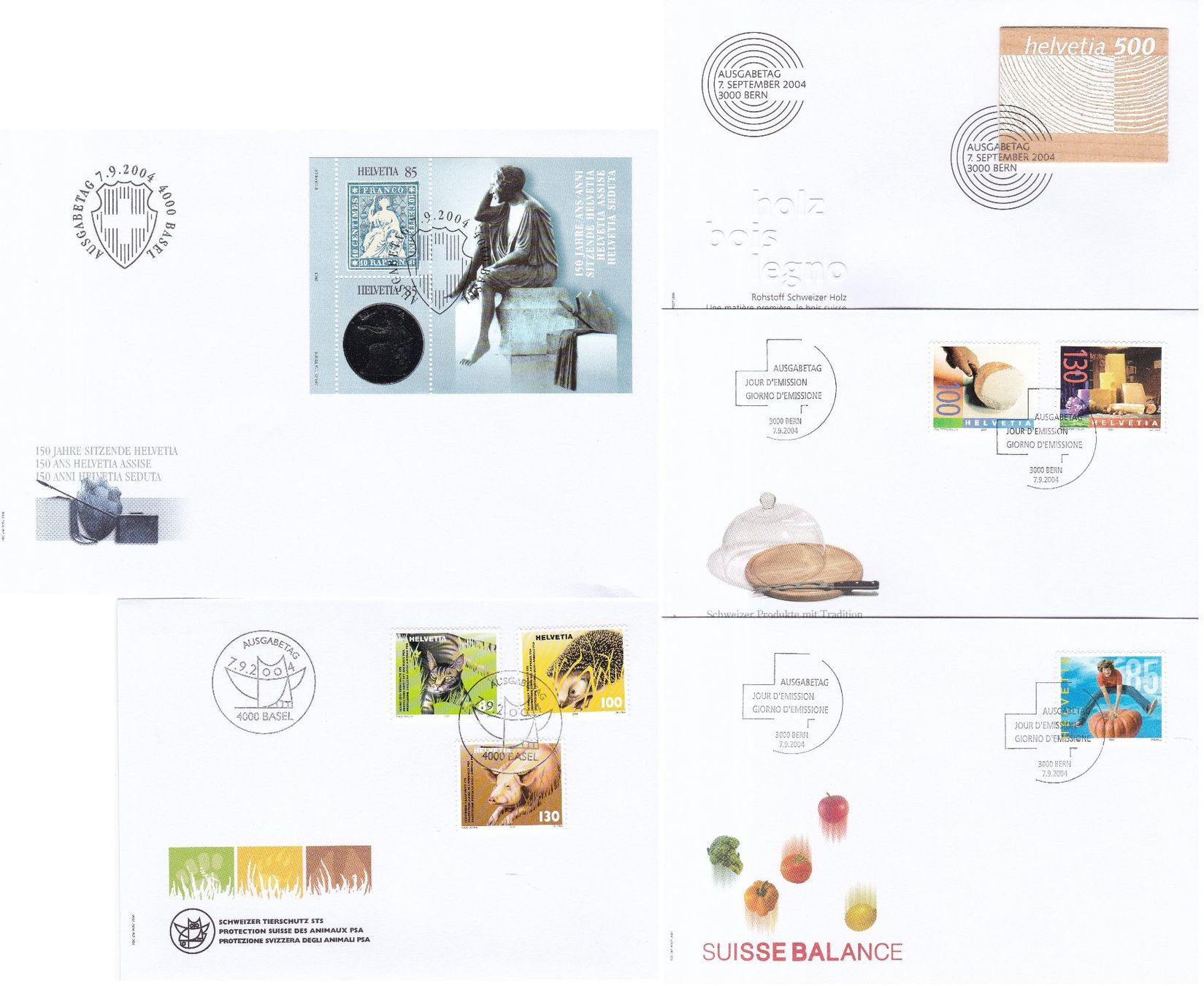 Alle Briefmarken: 59 Stk. CH FDCs, 2004 & 2005 – Gebraucht aus Münchwilen AG von Nesar 2
