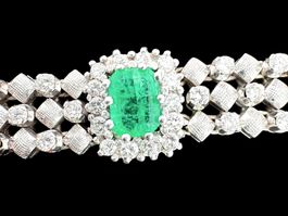 Smaragd 1.9c Diamanten 2.5c Armband 18k Länge 18.6cm *S1410