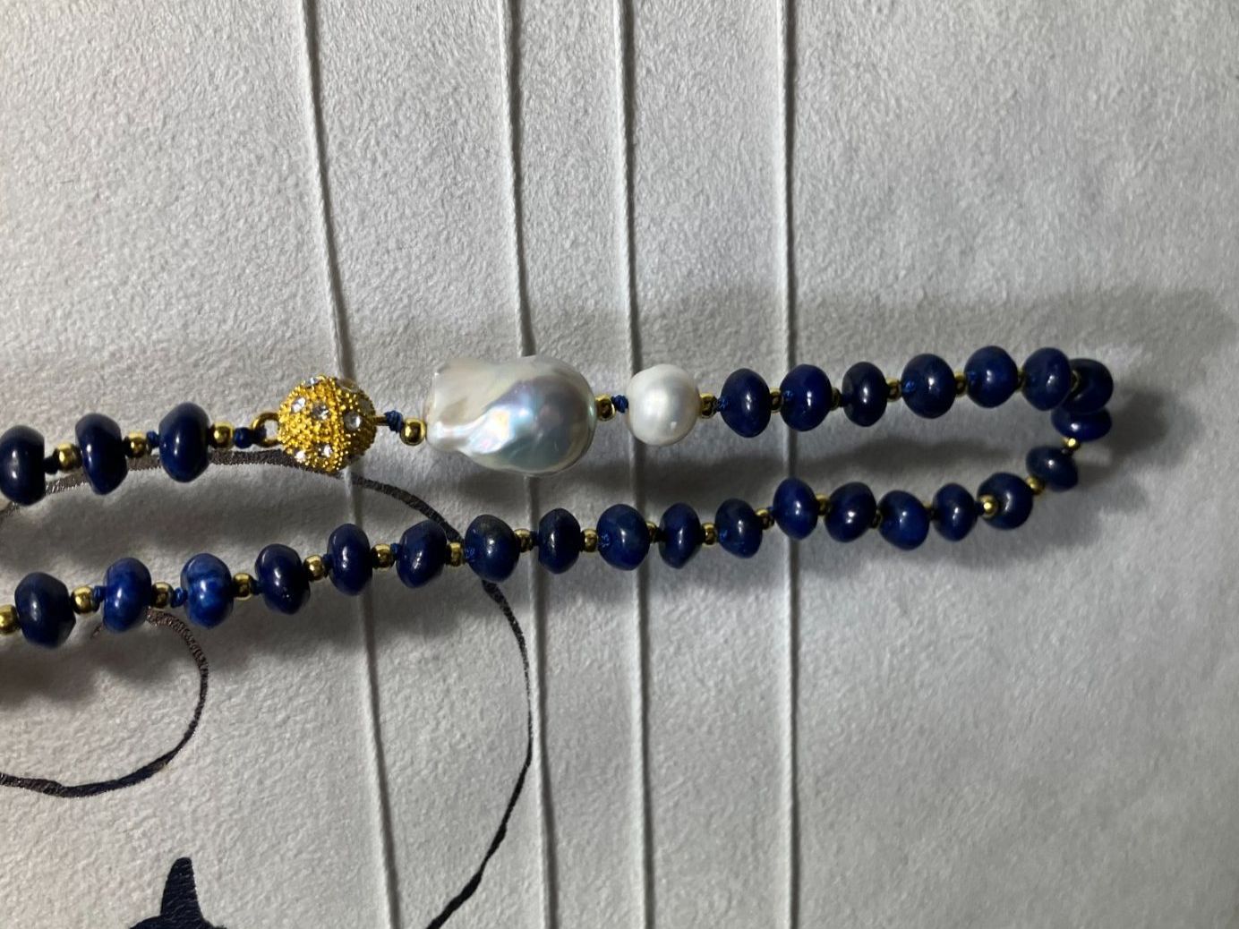Catenine: Perle Lapislazuli Halskette Collier Lapis-lazuli Edelstein – Nuovo (secondo la descrizione) da Prilly venduto da ilyria73 1