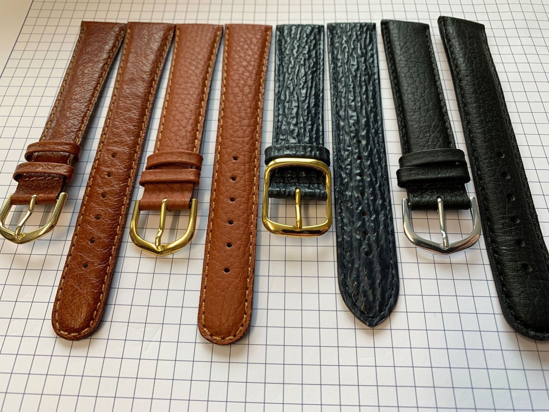 Bracciali & Braccialetti: 4 Stück 20mm Uhrenarmband Leder, extra lang – Nuovo (secondo la descrizione) da Courlevon venduto da Poleposition