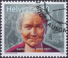 2022, Nr.1917 (Gertrud Kurz) mit Ersttags-Eck-Stempel.