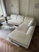 Exklusives Ecksofa aus echtem weißen Leder