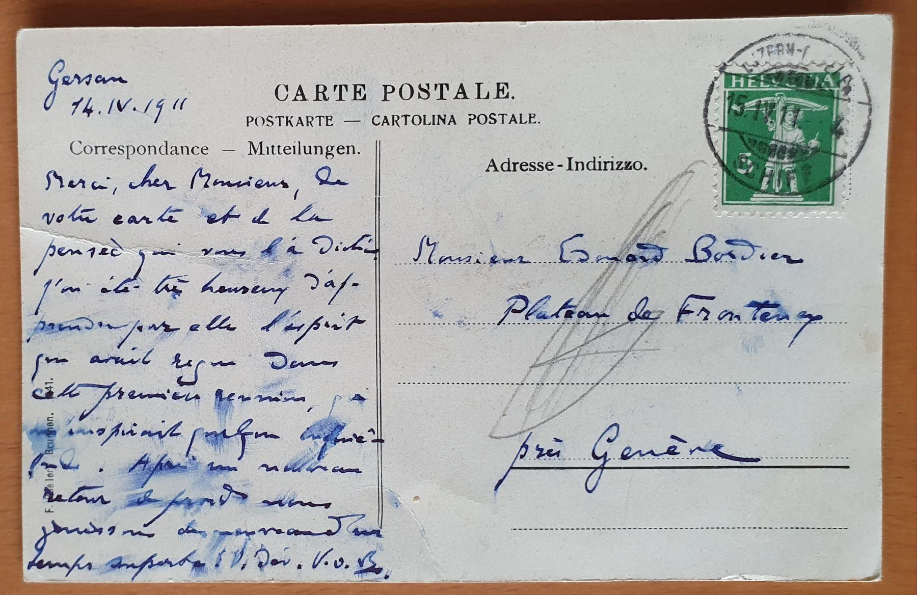Cartoline postali: Gersau mit Gersauerstock 1911 – Usato da Kreuzlingen venduto da Rschweiz1 1