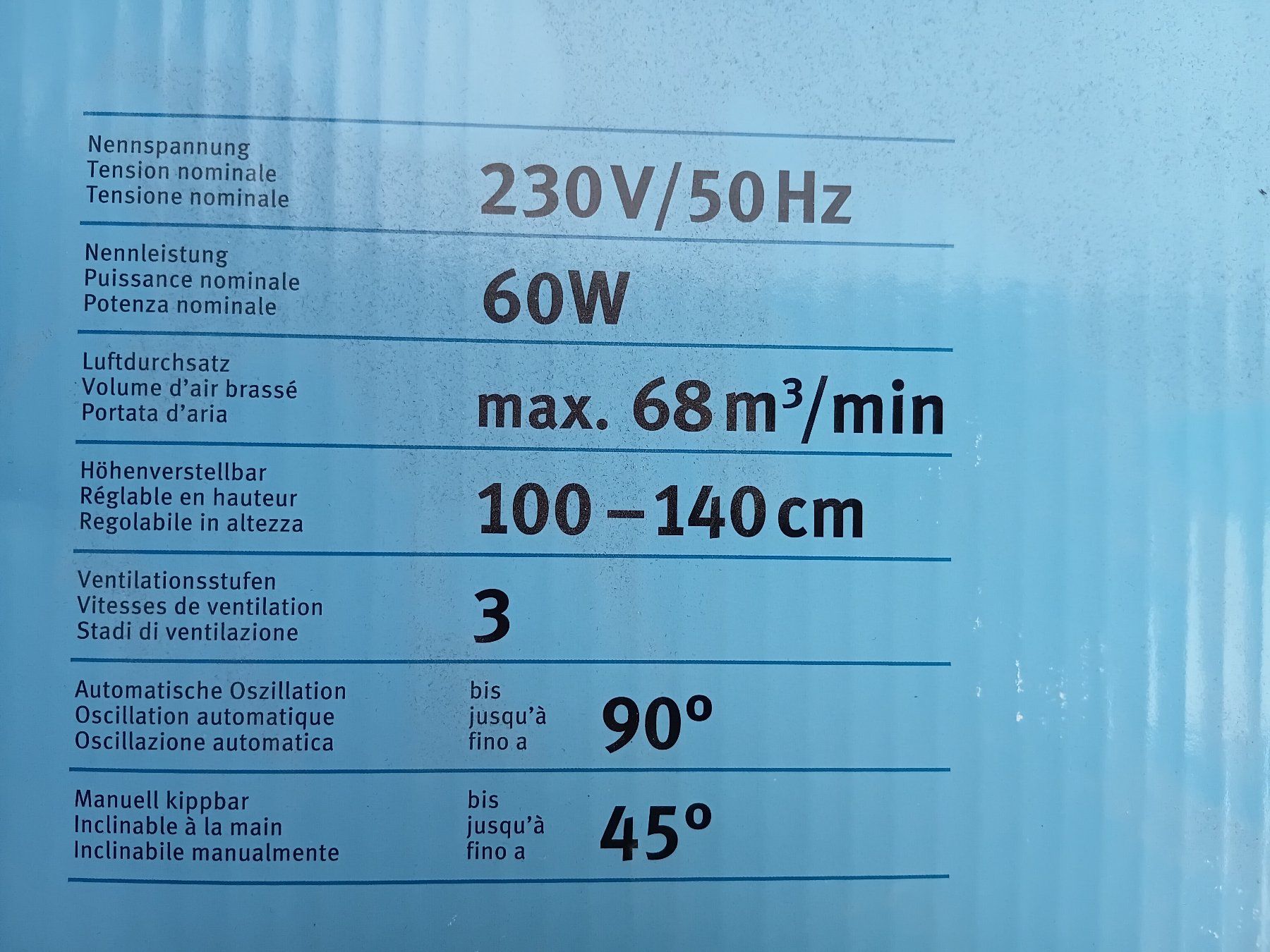 Migros Ventilatoren: Standventilator, neu – Neu und originalverpackt aus Igis von lebi 1
