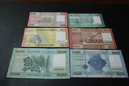 Liban UNC Serie inclus 100 000 Livres