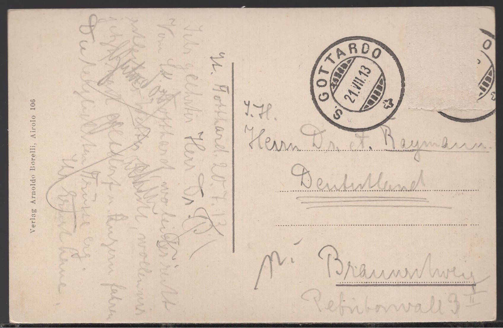 Cartoline postali: Gotthard  Hospitz  1913 – Usato da Aarau venduto da kufi44 1