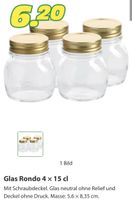 Glas Rondo 4 Stk. x 15 cl, neuwertig, ideal zum Einmachen!
