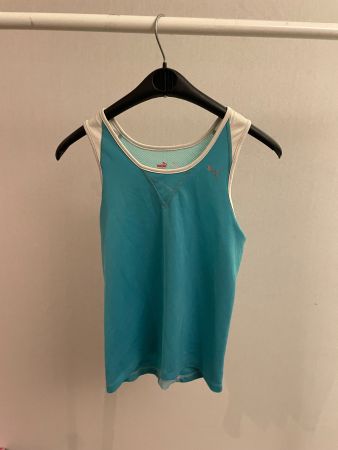 Puma Top Gr. S Türkis/Weiss Sport Top Neuwertig