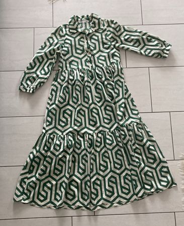 Neu: Zara Maxi- Kleid, Grösse XS, Grün/Weiss, Sommerlich!