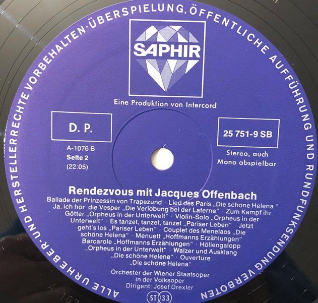 Dischi in vinile: Rendezvous mit Jacques Offenbach (LP) – Usato da Grüningen venduto da azulamarillo_vinyl 3
