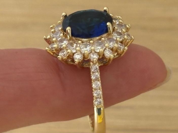 Anelli: Luxus Elegante Gr.19/9 Ring Farbe: Gold/blau – Nuovo (secondo la descrizione) da Biel-Bienne venduto da Roserosse13 7