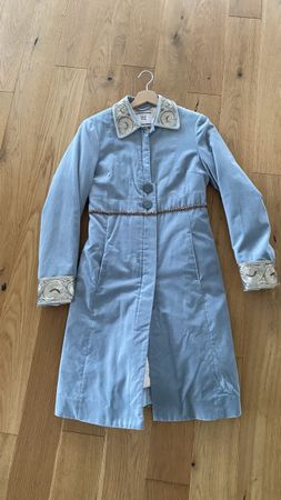 NOA NOA Velour Mantel XS hellblau
