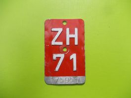 Velonummer / Fahrradnummer ZH 71