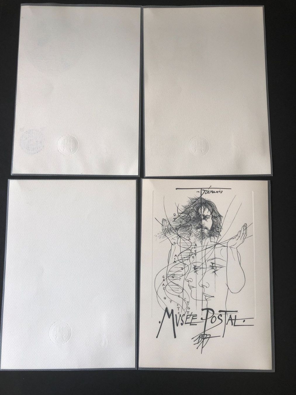 Tutti i francobolli: 4 documents Musée Postal 1976 1977 1980 Neufs** – Nuovo e nell'imballaggio originale da Lausanne venduto da ffhoud 1