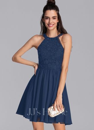 JJ'S HOUSE blaues festliches Kleid Cocktailkleid Grösse 36