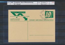 1965 Postkarte, "Neue Zifferzeichnung", ET - Stempel
