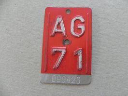 Velonummer Velo Rad AG 1971 Aargau 71 Nummer Geschenk Bike