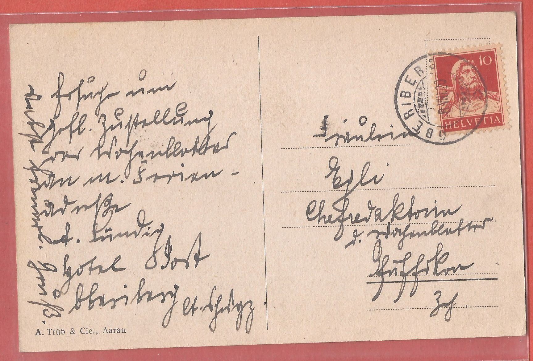 Cartoline postali: Oberiberg - Hotel zur Post mit Kutsche - 1920 – Usato da Fislisbach venduto da Porano 1