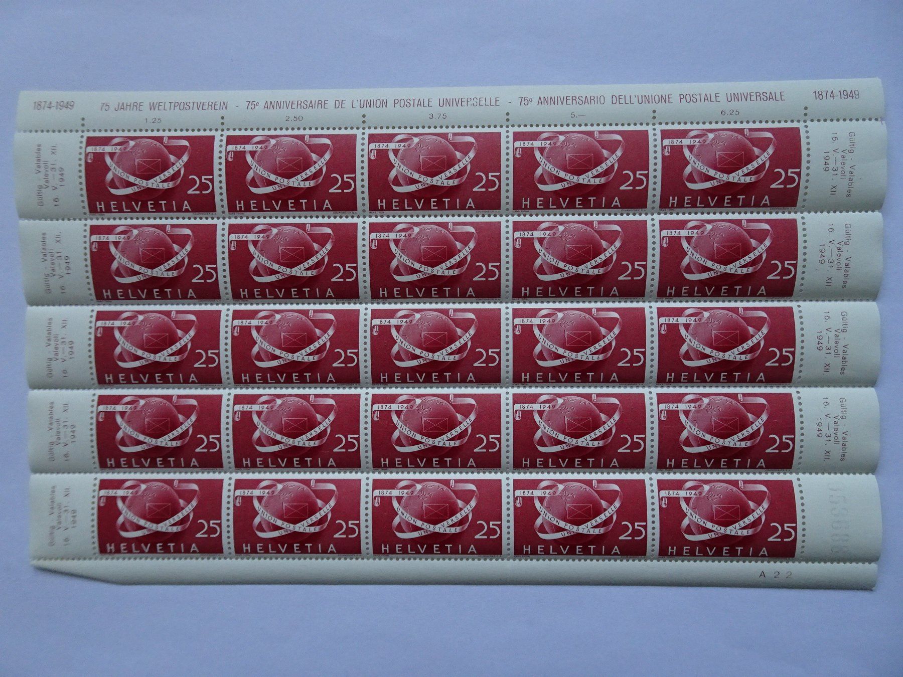 Tous les timbres: 1949* – Neuf (Voir description) à Aadorf par Chnorli-Furz