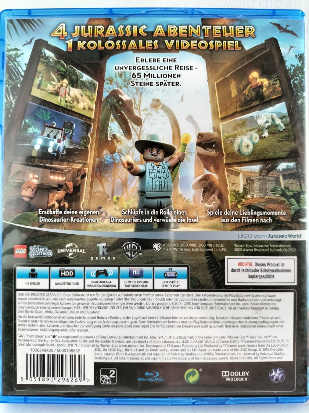 Lego Spiele: LEGO Jurassic World  (PS4) – Gebraucht aus Nürensdorf von  1