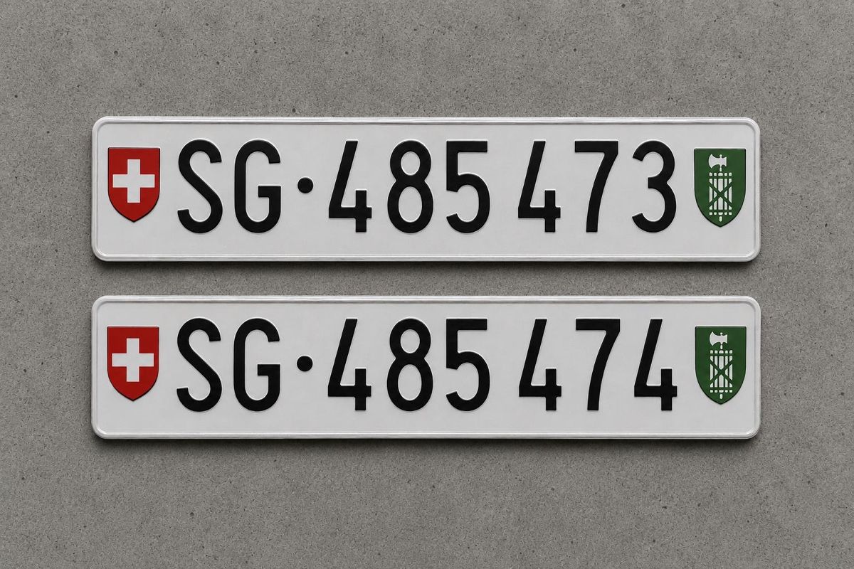 Insegne: Kontrollschild Paar SG – Nuovo (secondo la descrizione) da Ulisbach venduto da sc.performance