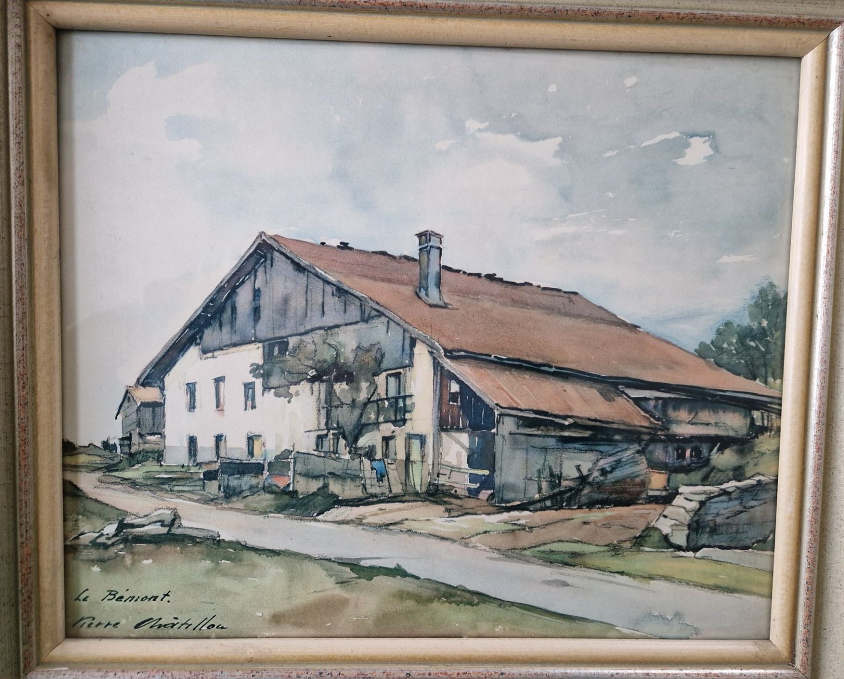 Dipinti: Aquarelle / Aquarell Pierre Châtillon " Le Bémiont" – Usato da Villarepos venduto da Discorine07 2