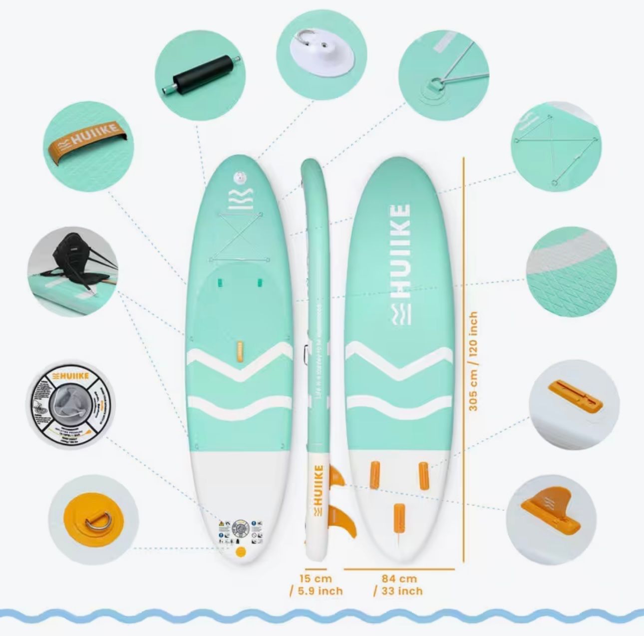 Tavole da surf e di nuoto: HUIIKE  - Stand Up Paddle Board - NEU – Nuovo (secondo la descrizione) da Schaffhausen venduto da schatzkiste69