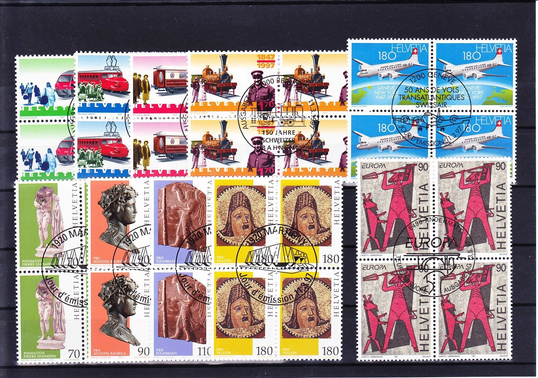 Alle Briefmarken: 1997 Serie 4er-Block Ersttag – Gebraucht aus Spiez von Crazyduck