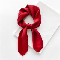 New 100% Silk Scarf Square 68cm Red Burgundy Plain Color