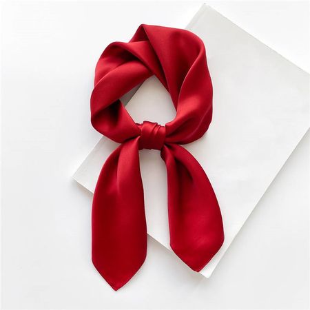 New 100% Silk Scarf Square 68cm Red Plain Color