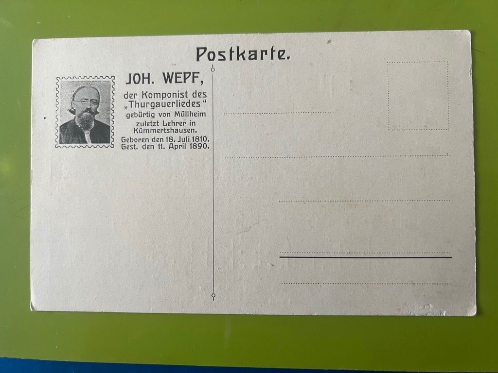 Cartoline postali: AK MIT DEN STROFEN UND NOTEN DES THURGAUERLIED 2 BILDER – Usato da Steinach venduto da Momoco 1