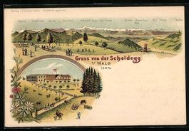 Litho Wald /Zürich, Kurhaus Scheidegg, 