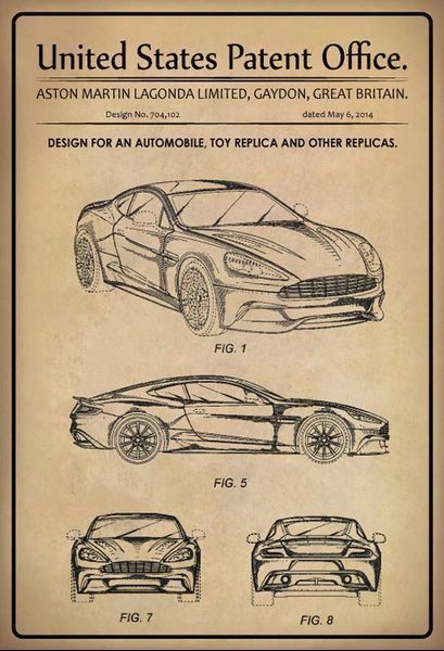 Aston Martin Insegne: Blechschild-ASTON MARTIN-USA PATEND OFFI – Nuovo e nell'imballaggio originale da Rupperswil venduto da big-one-sale