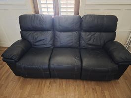 Leder 3er Relaxsofa elektrisch