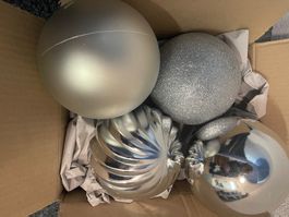 Grosse Weihnachtskugeln Silber | Aussendekoration
