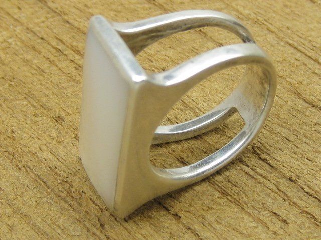 Anelli: Vintage Ring Silber 925  Perlmutt Gr. 59.5 – Usato da Ermatingen venduto da Decovin 4