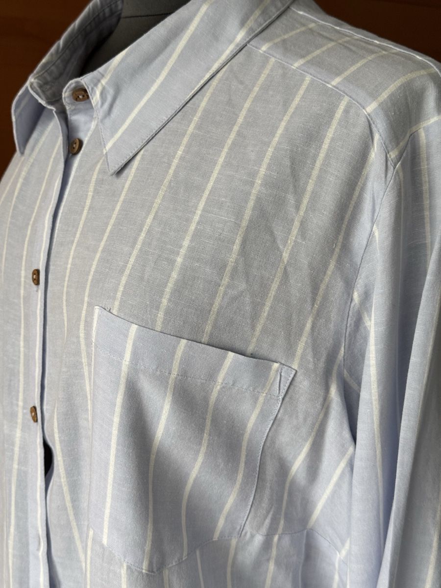 Blusen: Lässig aparte  Bluse lang/ hellblau/weiss gestreift  Gr.48 – Neu und originalverpackt aus Morschach von jeanhenrifabre 2